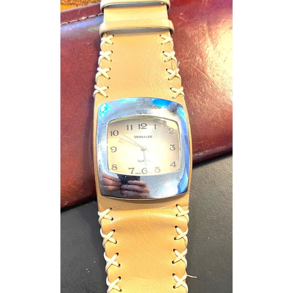 Women's 40mm Silver Ton Versales Watch, Wide Strap